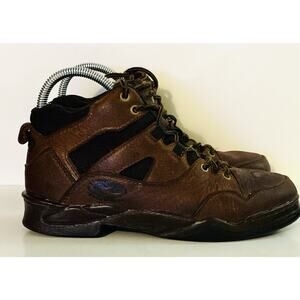Roper Sz 7 Brn Western Horse Riding Ranch Leather Fabric Lace Up Boots-READ